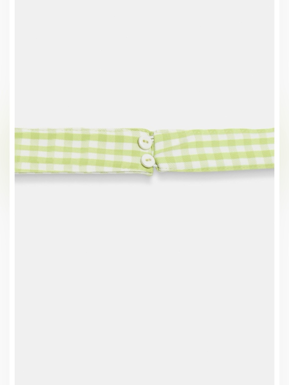 Zara Light Green Gingham Square-Neck Mini Dress - Picture 6 of 7
